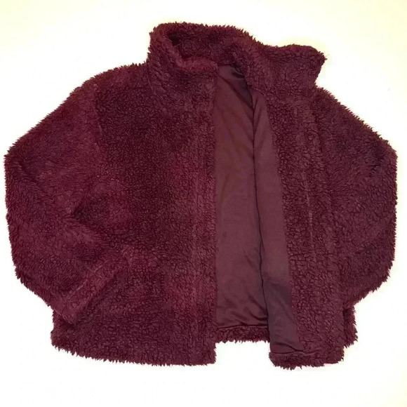 Pacsun Women’s Sherpa Teddy Zip- up Jacket Size- M/L - Picture 7 of 10